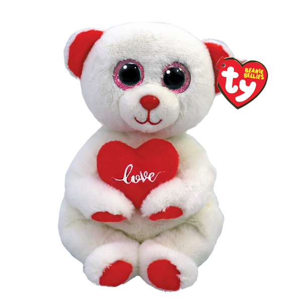 TY Beanie Bellie Desi - Polar bear with heart